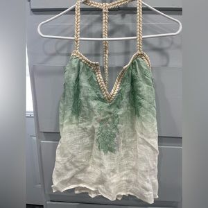 Vanita Rosa Womens Linen Blouse String One Size NWT